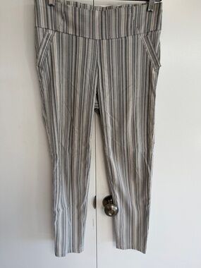 Soho Striped Neutral Tone Pants — Blues, Gray & Beige